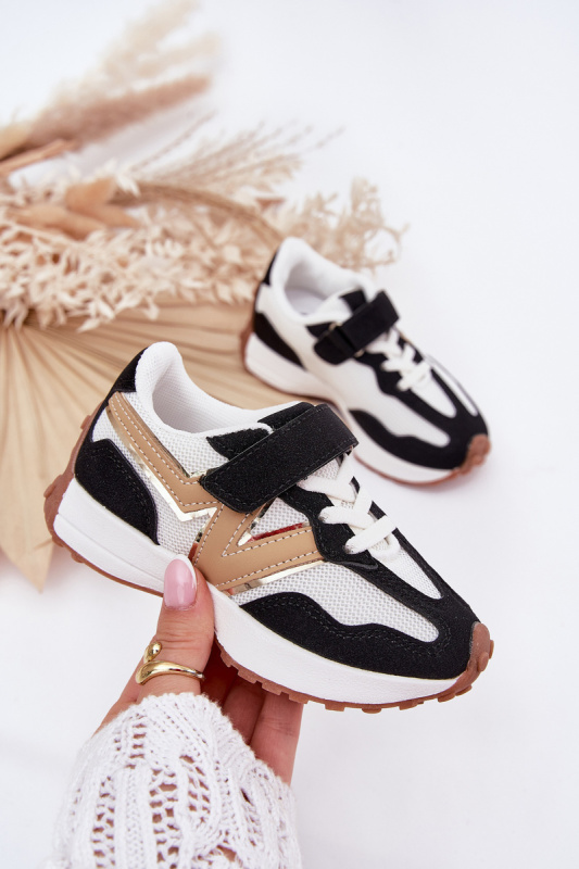 Dětské tenisky na suchý zip bílou-černé Tezzu 33