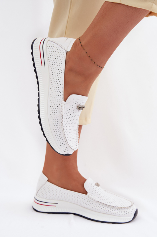 Dámské kožené mokasíny EVENTO Demela bílé