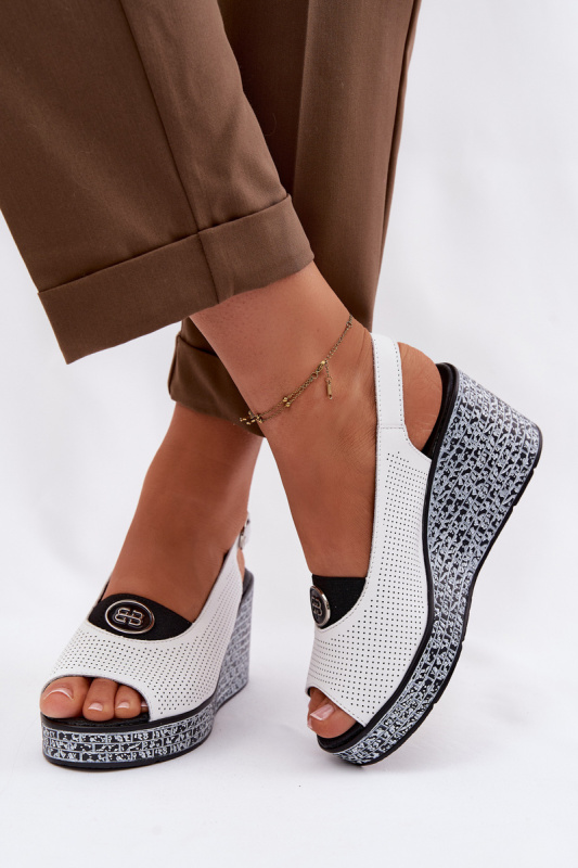 S. BARSKI kožené sandály na platformě