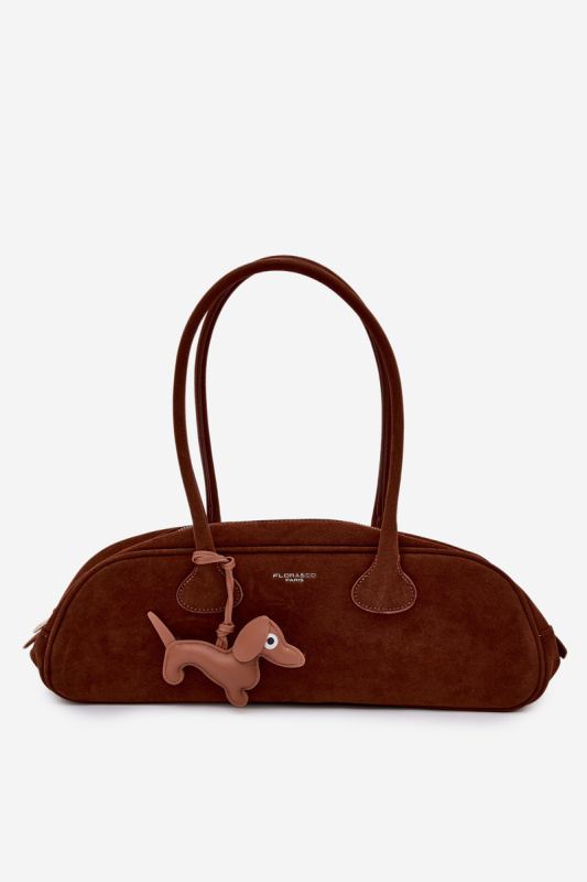 Kabelka Flora&amp;Co Camel z Eko Semiše s Přívěskem