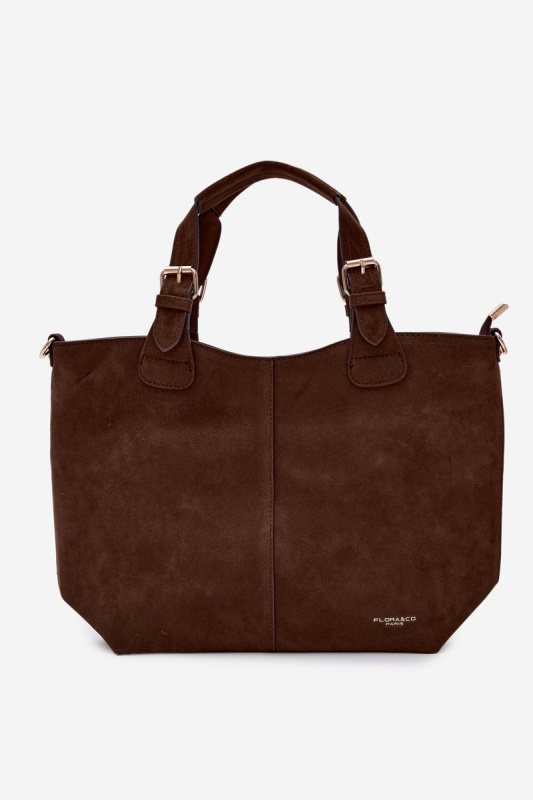 Flora&amp;Co hnědá kabelka z umělé semišové kůže