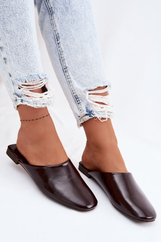 Dámské mule boty z umělé kůže