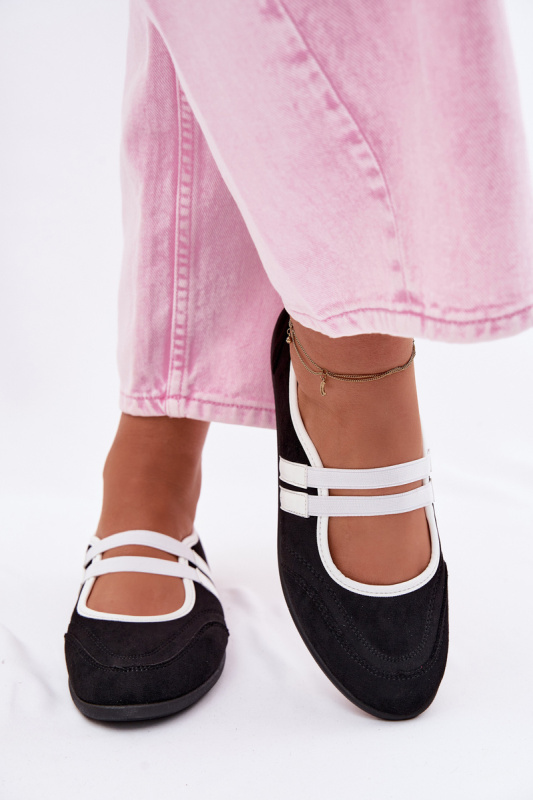 Boto Sport baleríny s elastickými řemínky černé