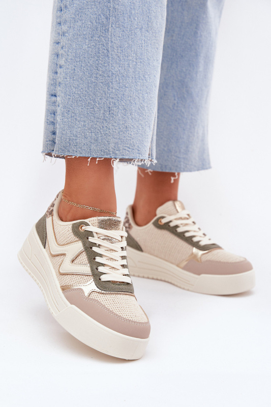 Dámské Tenisky Na Platformě Leopardí Béžové Kelsia 38