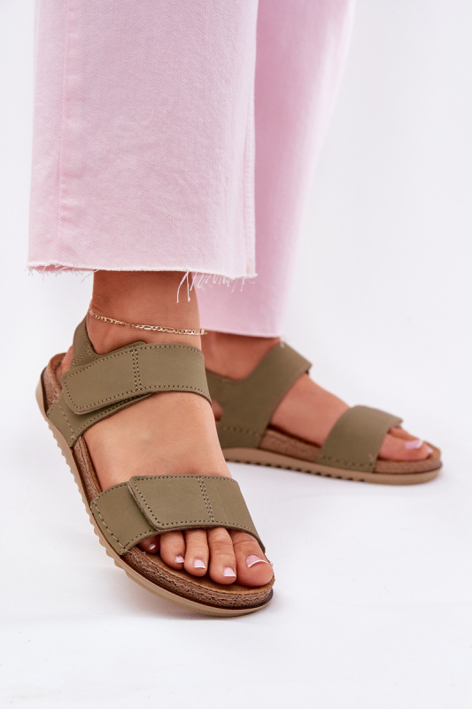 Kožené dámské sandály Inblu AA0001KU zelené 36