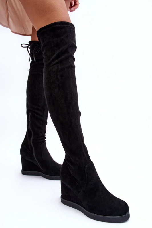 Kozačky na klínu NS362P černé - Step in style 40