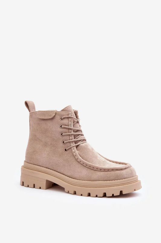 Béžové Apolosi dámské boty Trapper se zipem 38