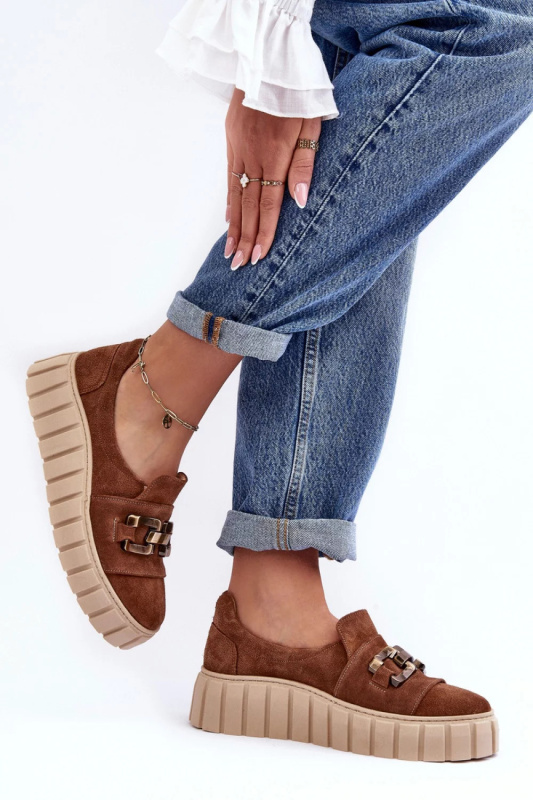 Dámské polobotky 3398 Hnědá s béžovou - Lewski Shoes hnědá-béžová 35