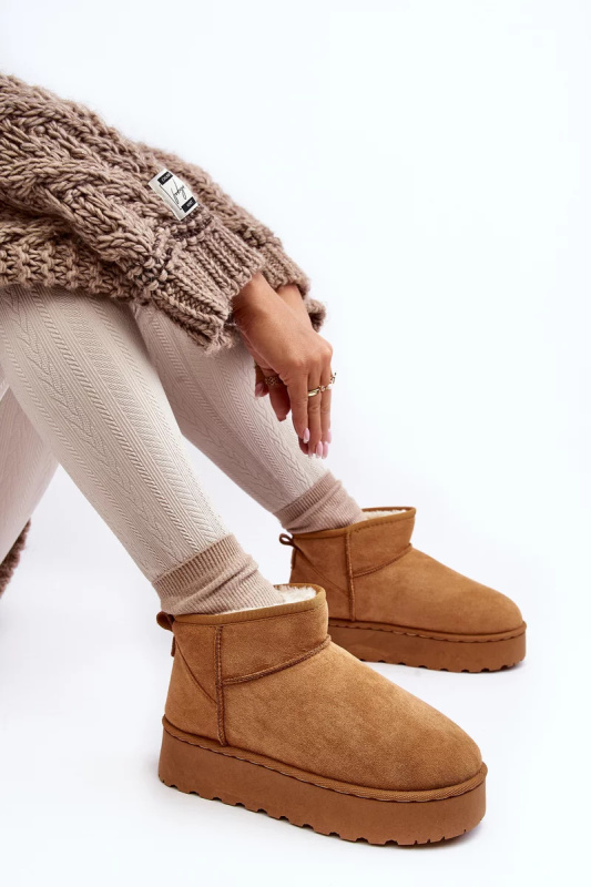 Dámské boty do sněhu na platformě zateplené kožešinou Camel Xamella 39