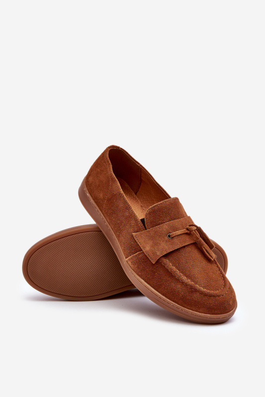 Mužské semišové loafers polobotky Zazoo 1566 hnědé 40