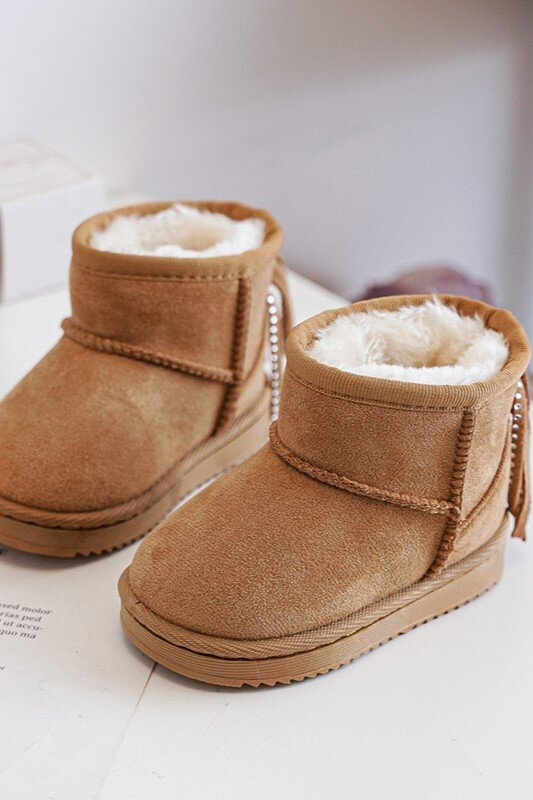 Dětské zateplené sněhule s třásněmi Camel Mikyla Velikost: 27