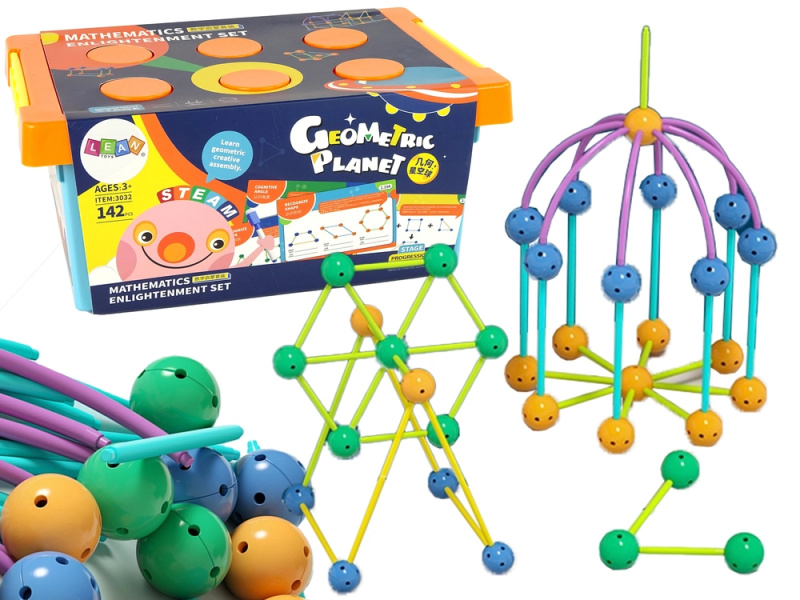 3D konstrukční geometrická stavebnice 142 ks