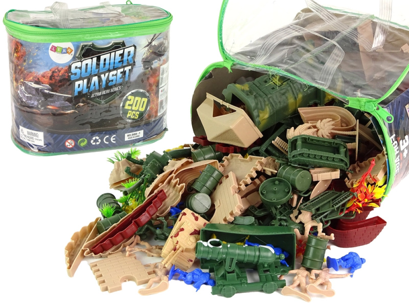 LEAN Toys Vojenská sada Vojenské Zbraně Vozidla 200 kusů