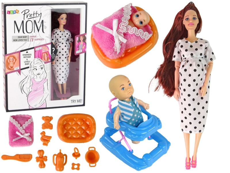 Lean Toys Doplňky pro těhotné panenky pro dlouhé vlasy