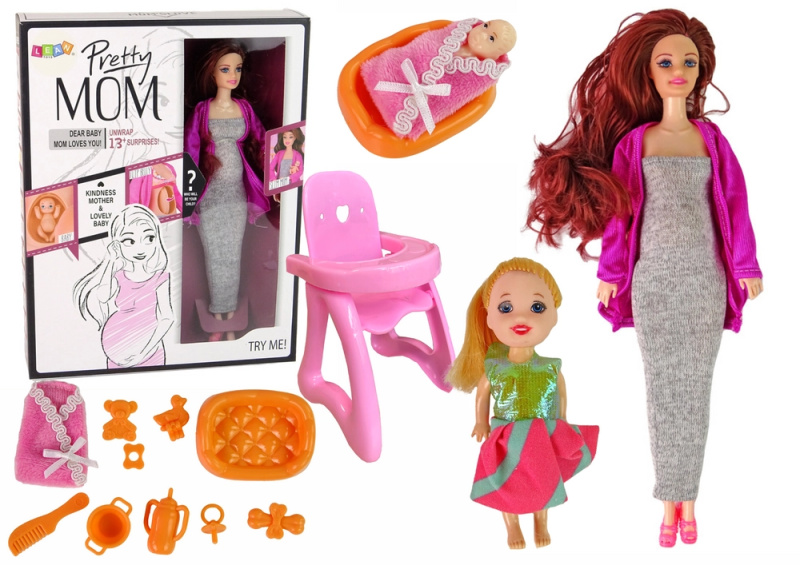 Lean Toys Doplňky pro těhotné panenky pro dlouhé vlasy