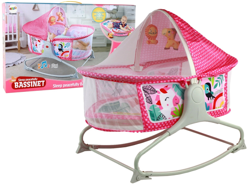 shumee Dětská podložka Bed Rocker 2v1 Sounds Vibrations Pink