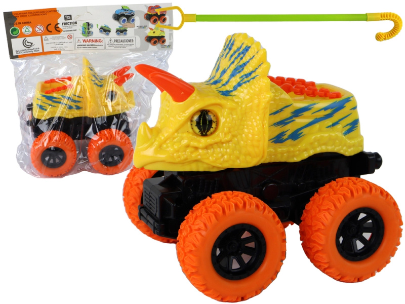 Lean Toys Vozidlo s třecím pohonem Triceratops žluté