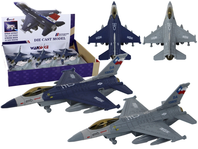 LEANToys Import Model letadla poháněného třením černý nebo šedý