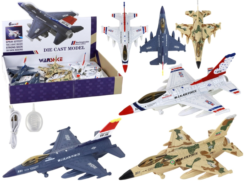 Lean Toys Vojenská stíhačka zvuková světla Moro