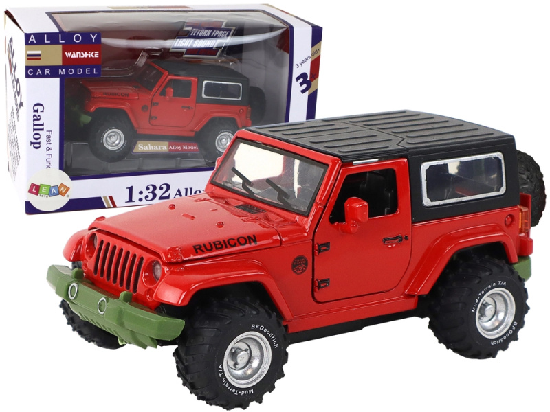LEAN Toys Terénní autobaterie s třecím pohonem kovový červený 1:32