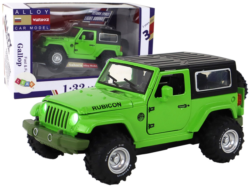 LEAN Toys Terénní autobaterie poháněný třecím pohonem kovový zelený 1:32