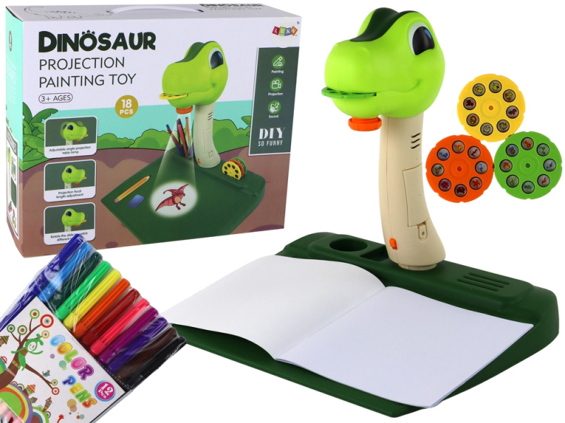 LEANToys Projektor dinosaurus se zvukem na kreslení