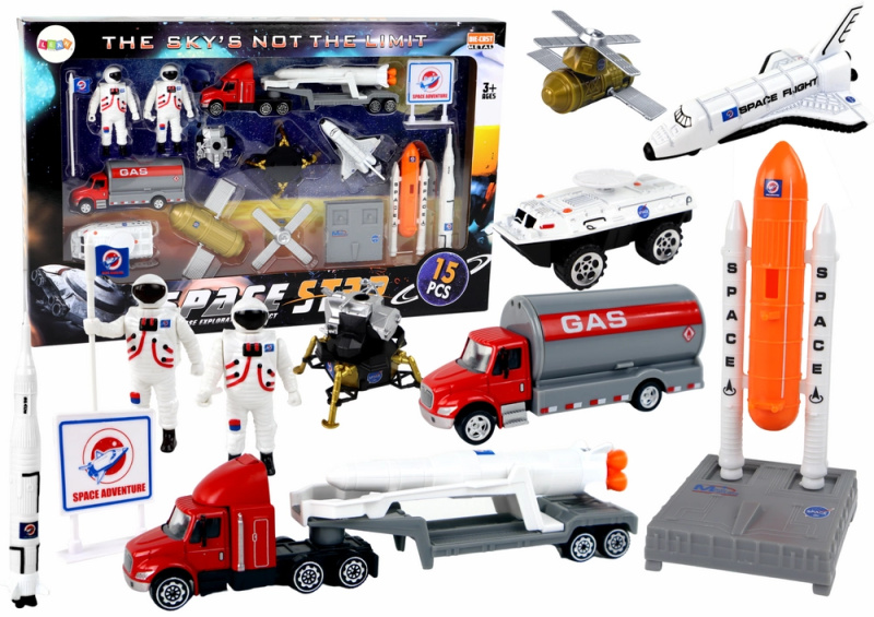 Lean Toys Sada figurek Space Truck Rocket 15 El.