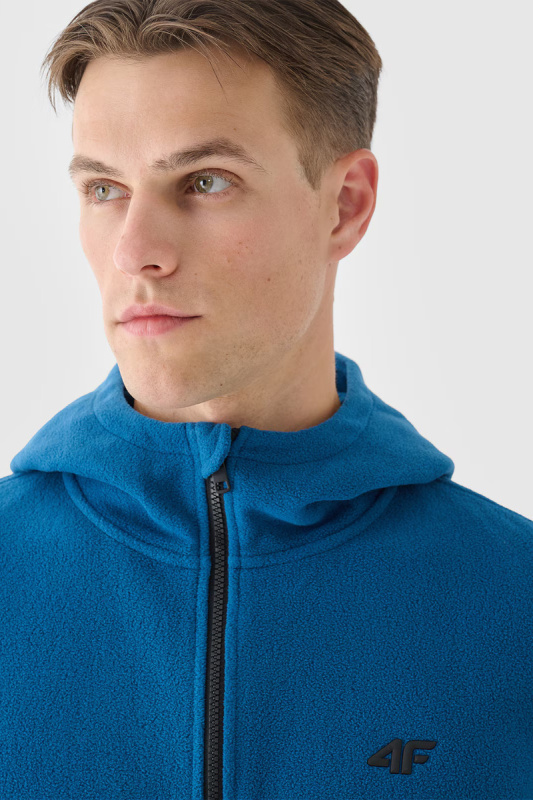 Pánský Polar S Kapucí Regular 4F Tyrkysový 4FWMM00TFLEM290-46S 2XL
