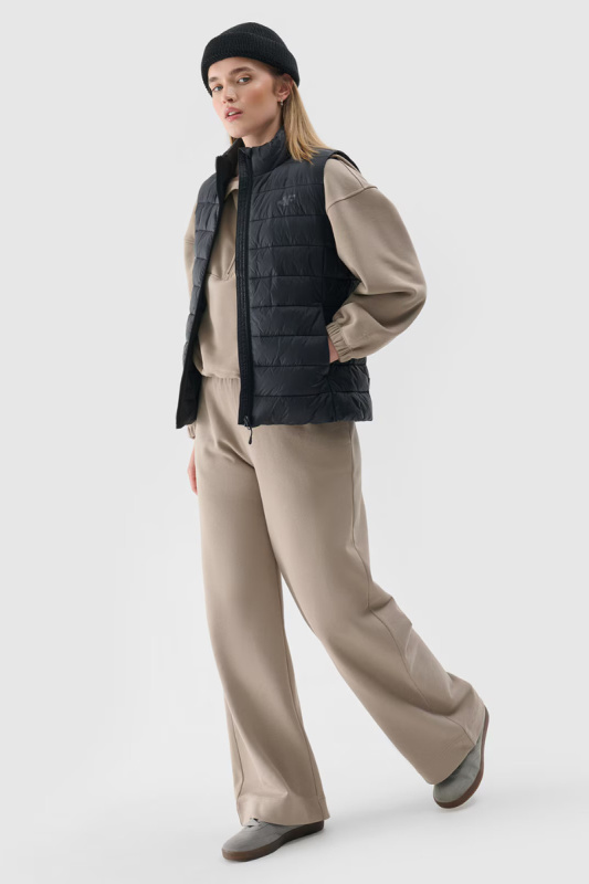 Dámský péřový bezrukávník s límcem 4F Černý 4FWAW24TVJAF139-20S XS