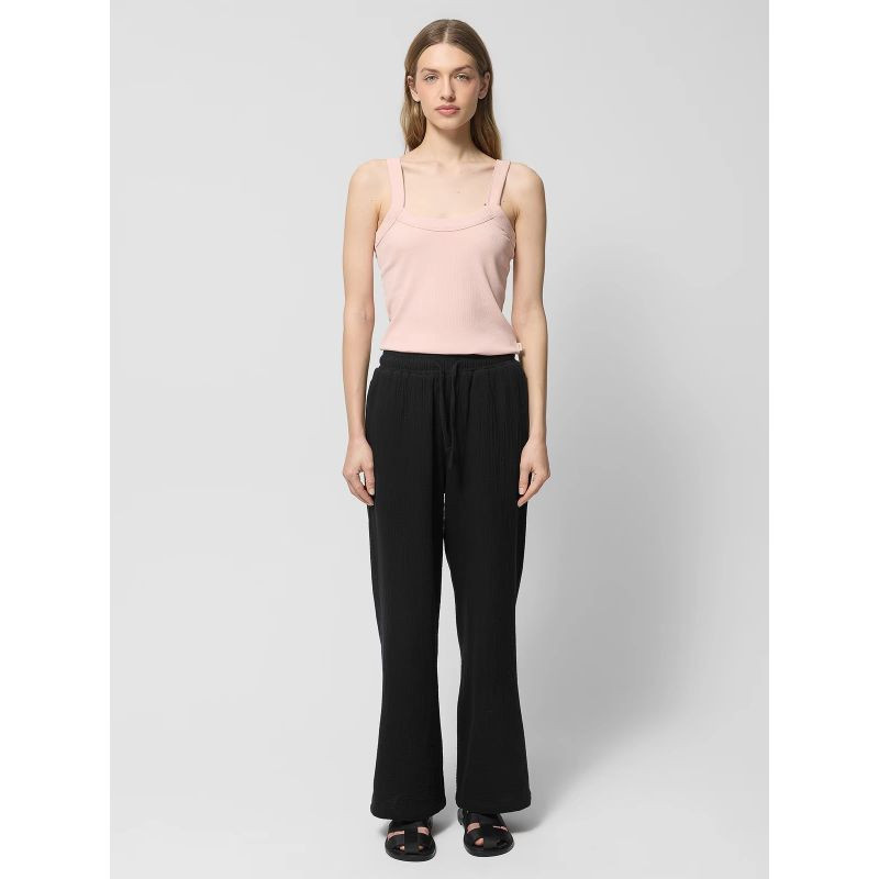 Dámské bavlněné mušelínové kalhoty Outhorn OTHWSS24TTROF1017-20S XL