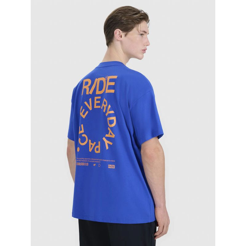 Pánské tričko oversize s potiskem 4F 4FWSS25TTSHM1979-36S xxl