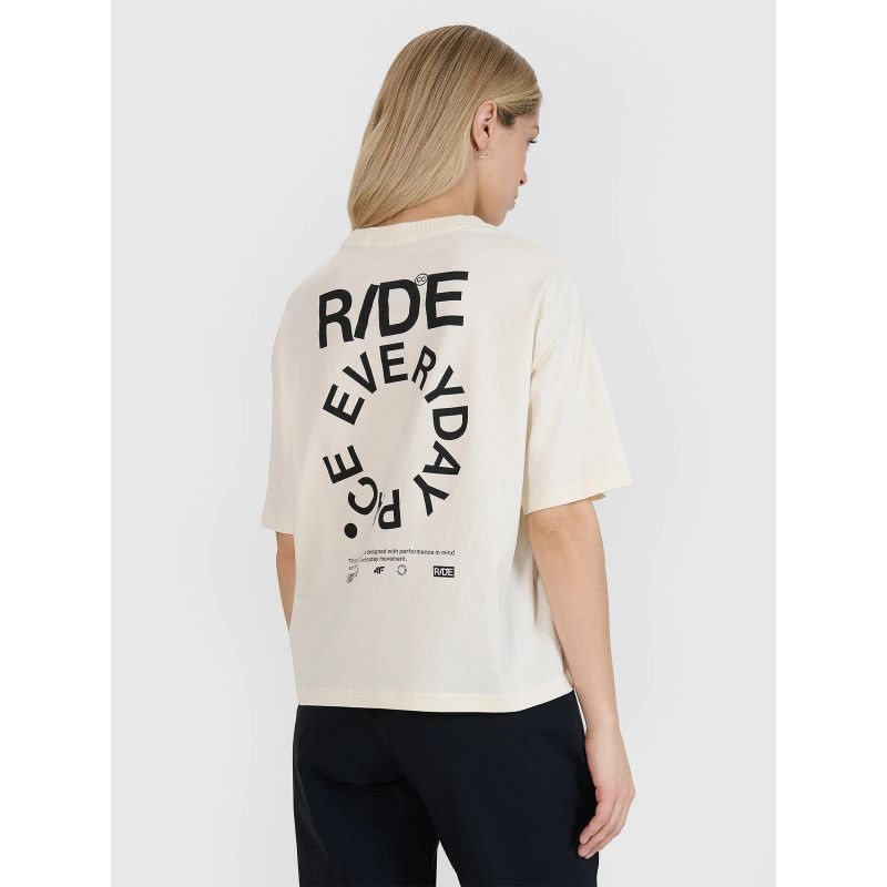 Dámské tričko oversize s potiskem 4F 4FWSS25TTSHF1993-11S s