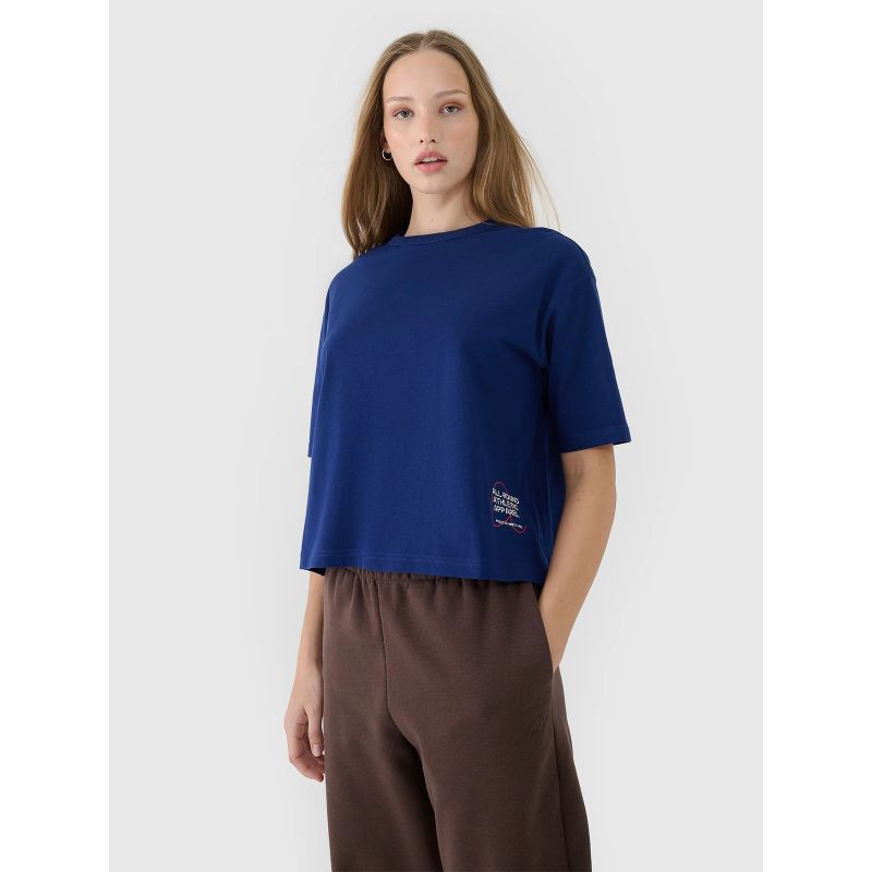 Dámské tričko oversize s potiskem 4F 4FWSS25TTSHF1971-30S L