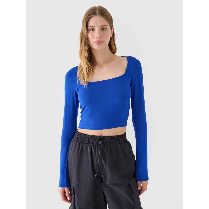 Dámské hladké tričko s dlouhým rukávem 4F 4FRSS24TLONF499-36S s