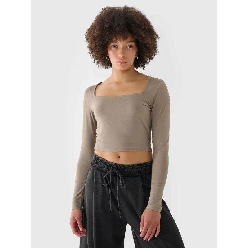 Dámské hladké tričko s dlouhým rukávem 4F 4FRSS24TLONF499-82S L