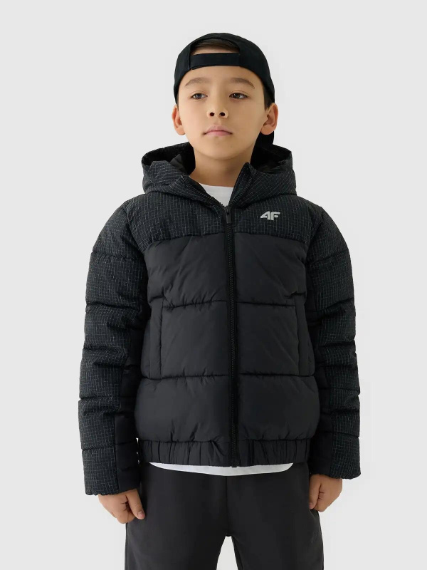 Chlapecká péřová bunda 4F M621 tmavě černá 4FJWAW25TDJAM621 20S 152cm