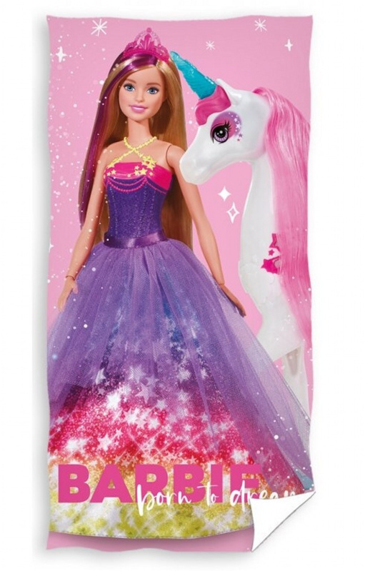 Carbotex Osuška Barbie a Jednorožec Varianta: Osuška Barbie a Jednorožec 70x140 cm