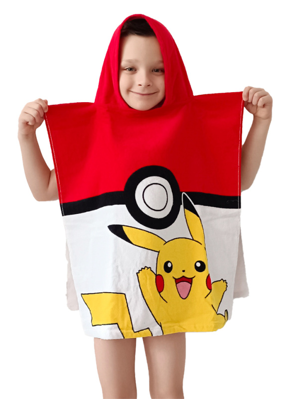 Carbotex Dětské pončo Pokémon Pokéball a Pikachu