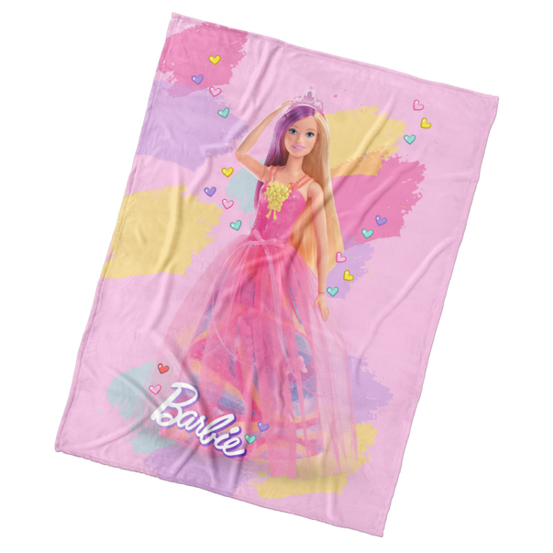 Carbotex Dětská deka Barbie Duhový Svět 130x170 cm