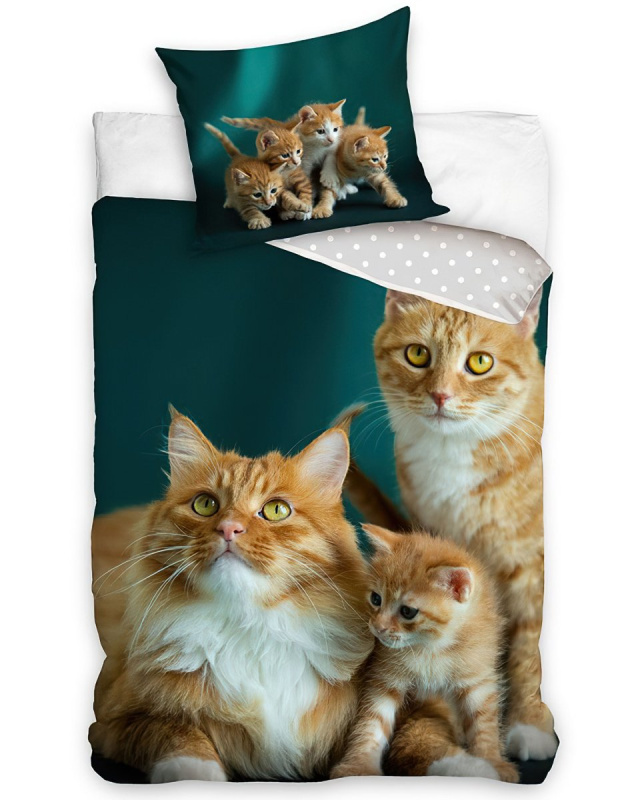 Carbotex Bavlněné povlečení Kočičí Rodinka