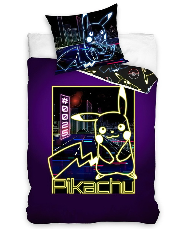 Carbotex Svítící povlečení Pokémon Pikachu Neonová Show