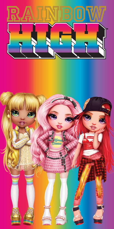 Carbotex Dětská osuška Panenky Rainbow High Duhová Móda