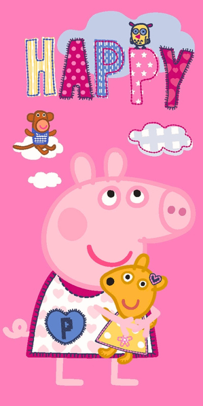 Carbotex Dětská osuška Prasátko Pepina a Medvídek Teddy