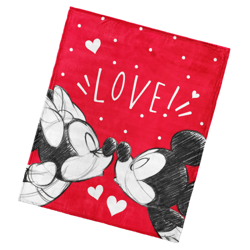 Carbotex Dětská deka Mickey a Minnie Mouse Love 130x160 cm - vyp
