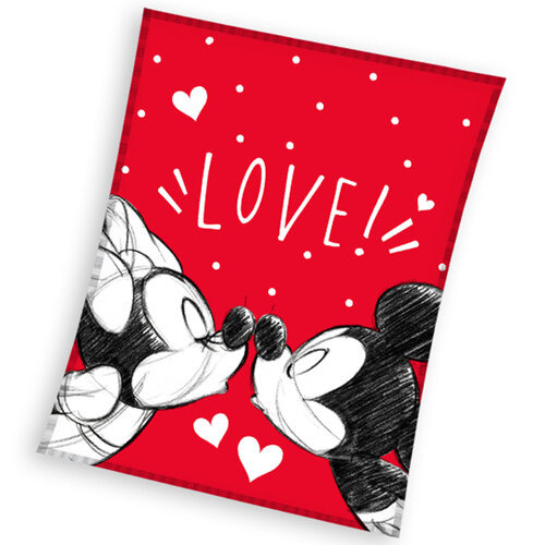 Carbotex Dětská deka Mickey a Minnie Mouse Love 130x160 cm - vyp