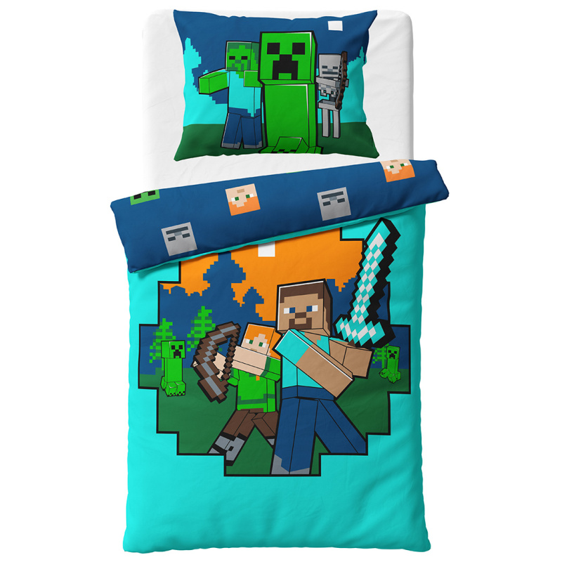 Carbotex Dětské povlečení Minecraft Alex a Steve