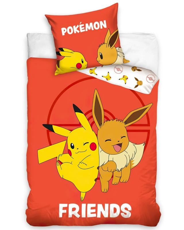 Carbotex Dětské povlečení Pokémon Eeve a Pikachu