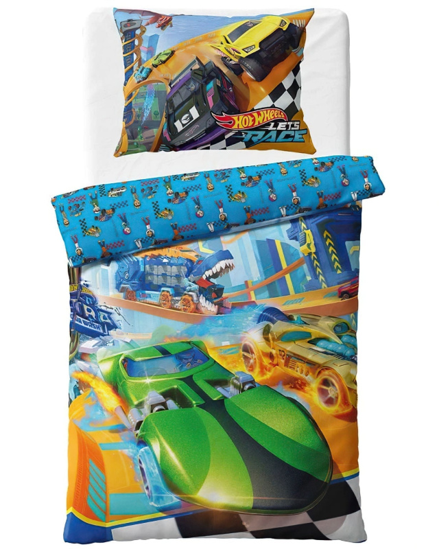 Carbotex Dětské povlečení Hot Wheels Let´s Race