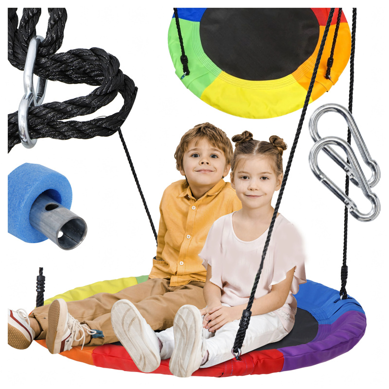 Závěsná kruhová houpačka 100 cm – bocianí hnízdo pro děti