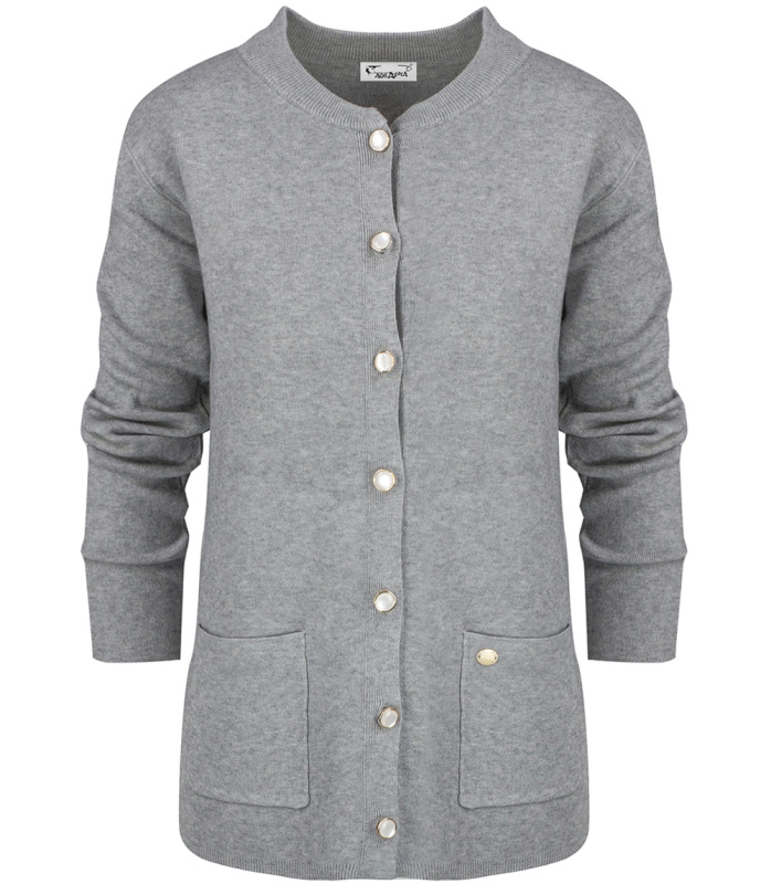 Pri Classic warm thick short cardigan sweater EMILIA decorative buttons